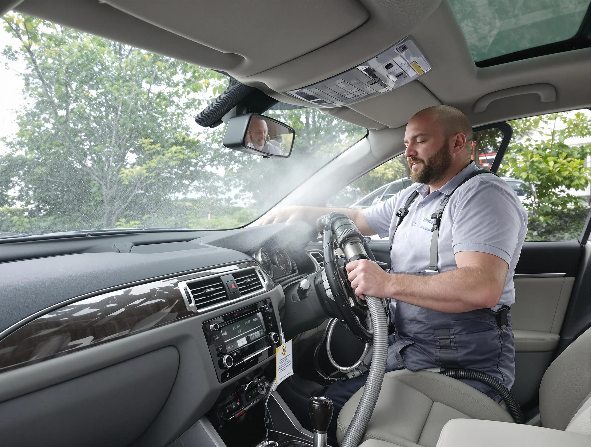 Mansfield Air Duct Cleaning specialist performing professional car duct cleaning in Mansfield