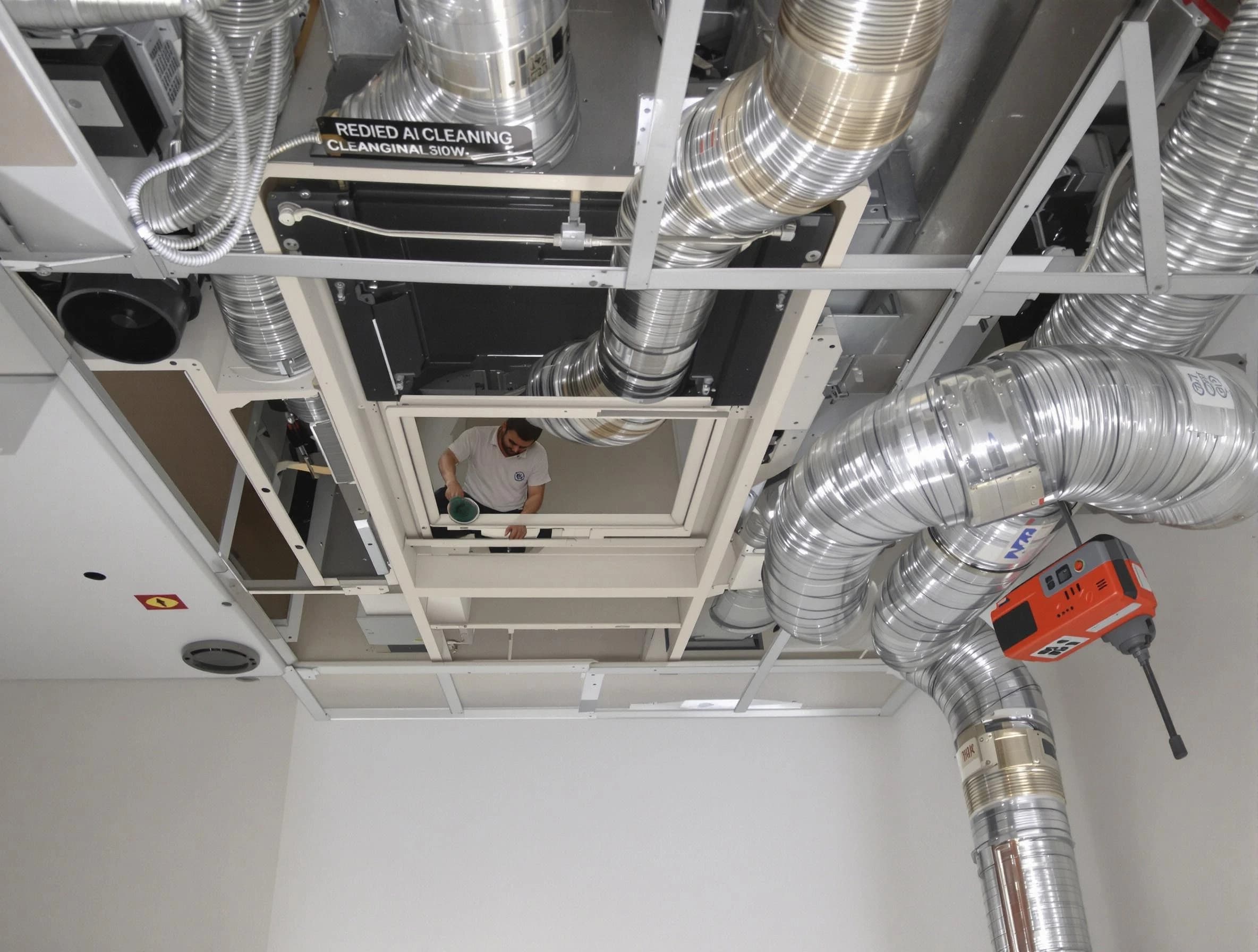 Mansfield Air Duct Cleaning technician performing detailed central duct system cleaning in Mansfield