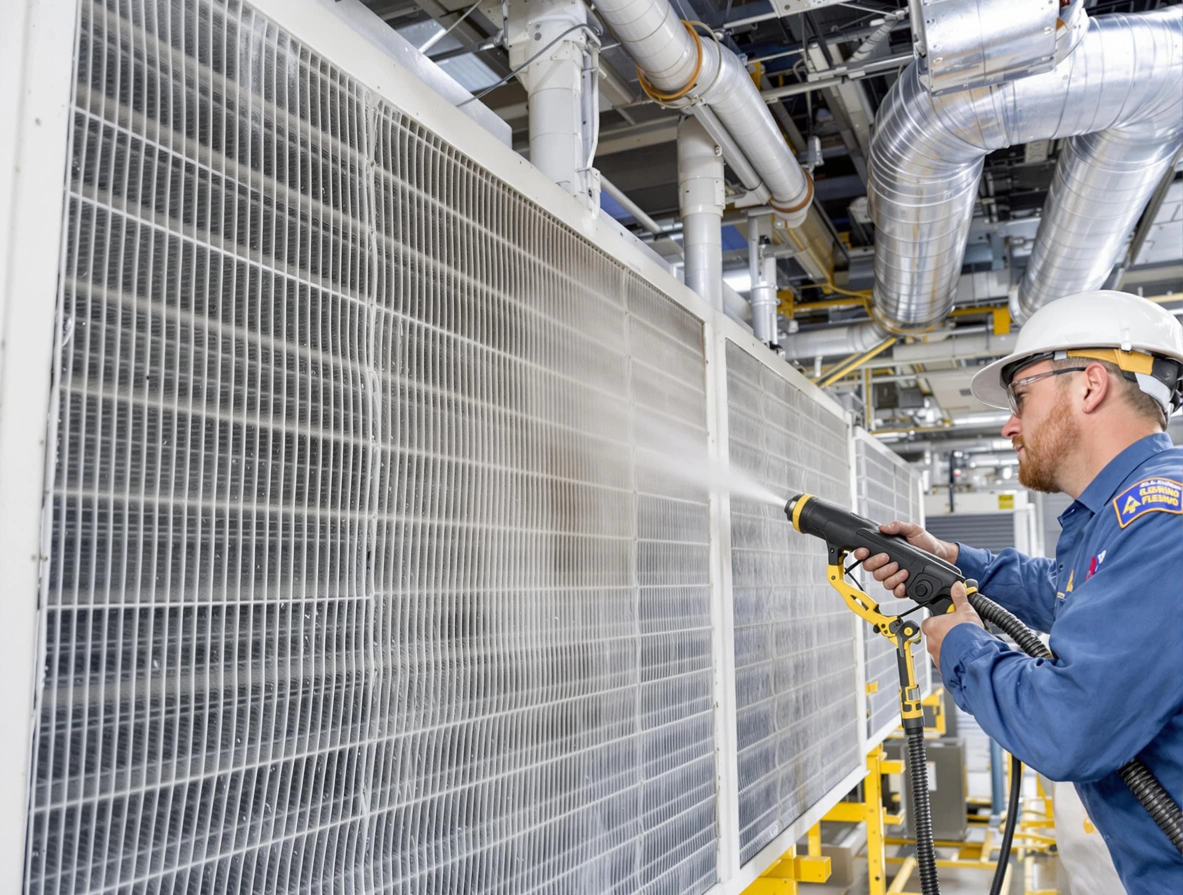 Professional commercial coil cleaning by Mansfield Air Duct Cleaning in Mansfield