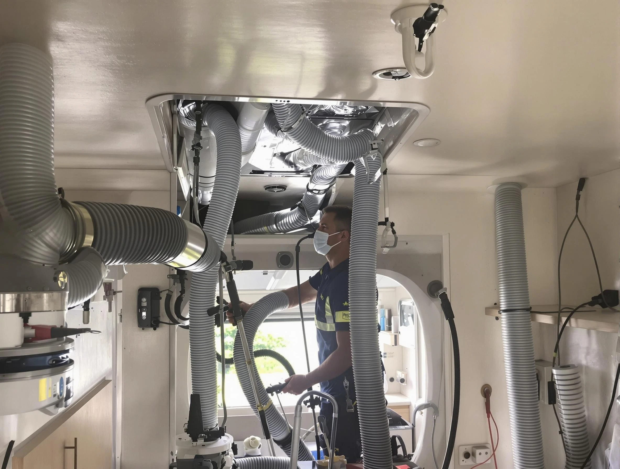 Mansfield Air Duct Cleaning specialist performing precise mobile home duct cleaning in Mansfield