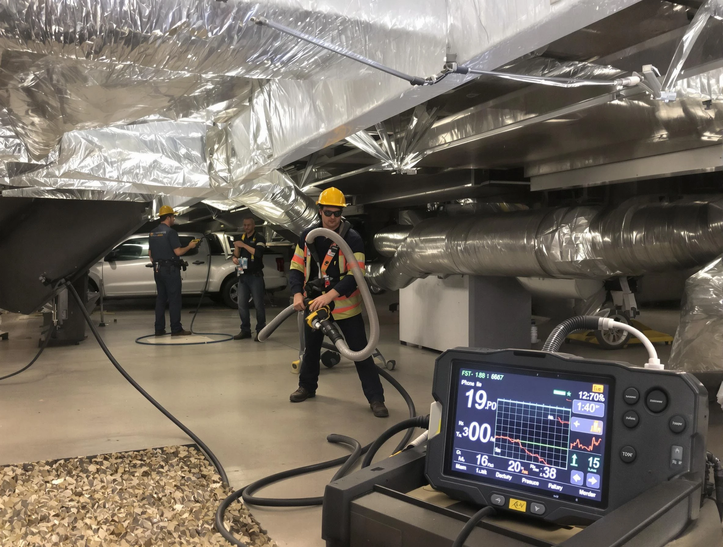 Professional negative pressure duct cleaning by Mansfield Air Duct Cleaning in Mansfield