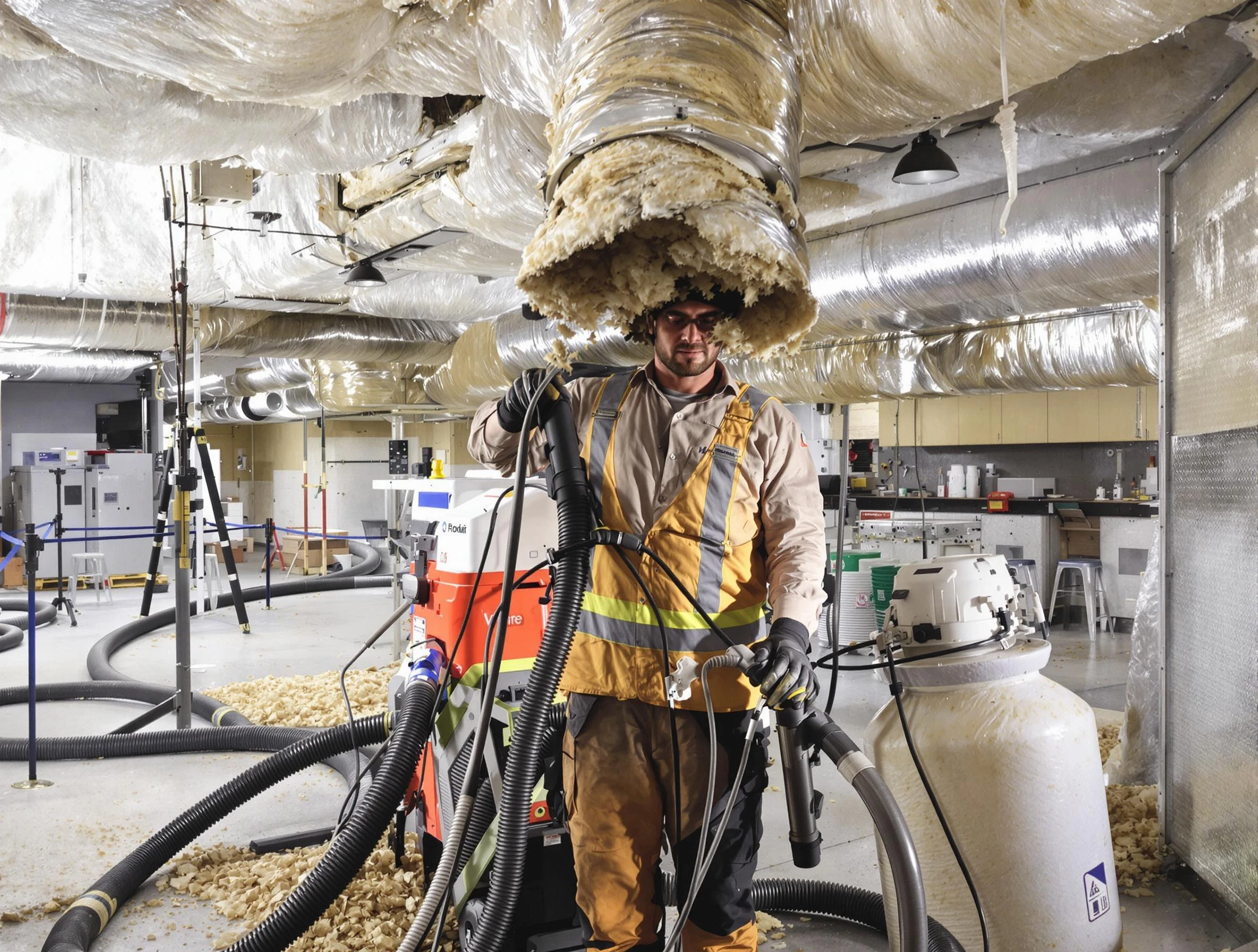 Professional vacuum insulation removal by Mansfield Air Duct Cleaning expert in Mansfield